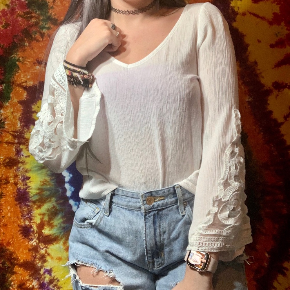 Charlotte Russe Boho Bell Sleeve Blouse